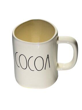 Rae Dunn Artisan Collection By Magenta Ceramic Mug White "COCOA" 18 Oz